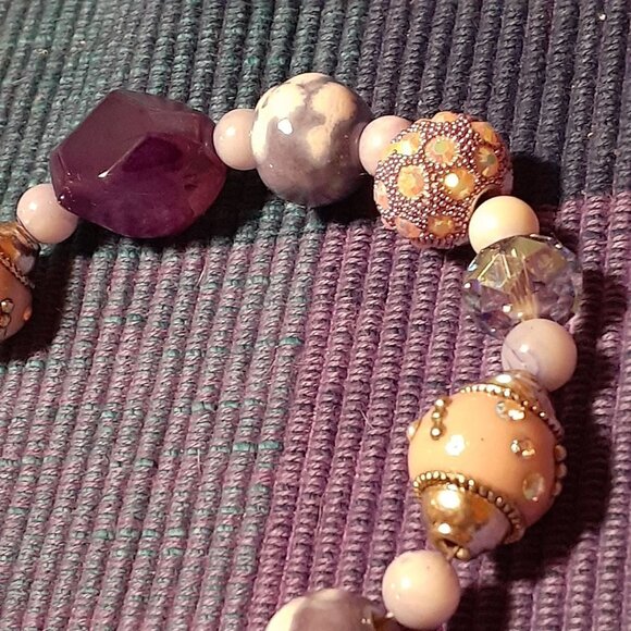 Handmade Purple Bracelet with fancy beads - Picture 3 of 4